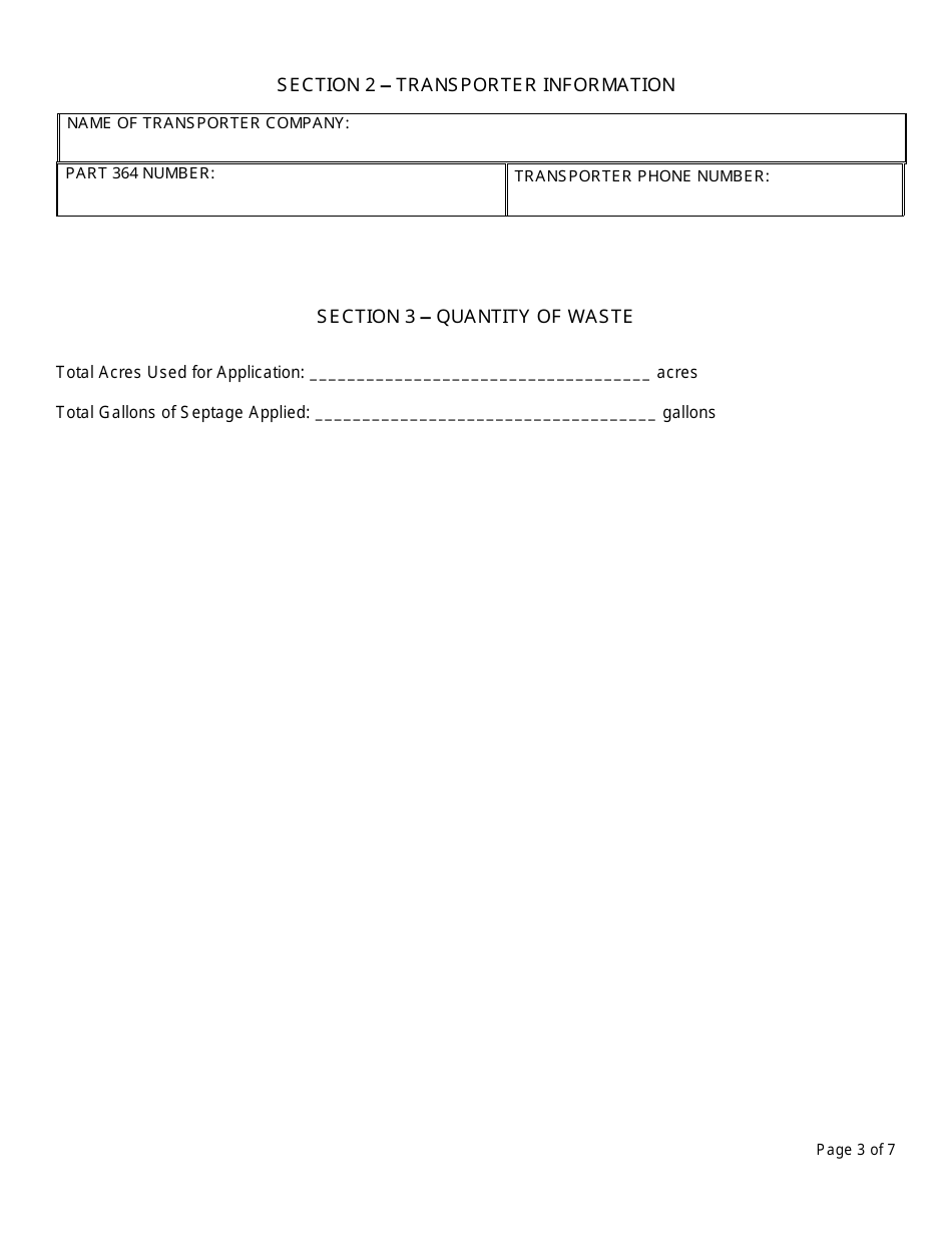 Registered Facility Annual Report - Septage Land Application (Including Composting Toilet Residuals) - New York, Page 3