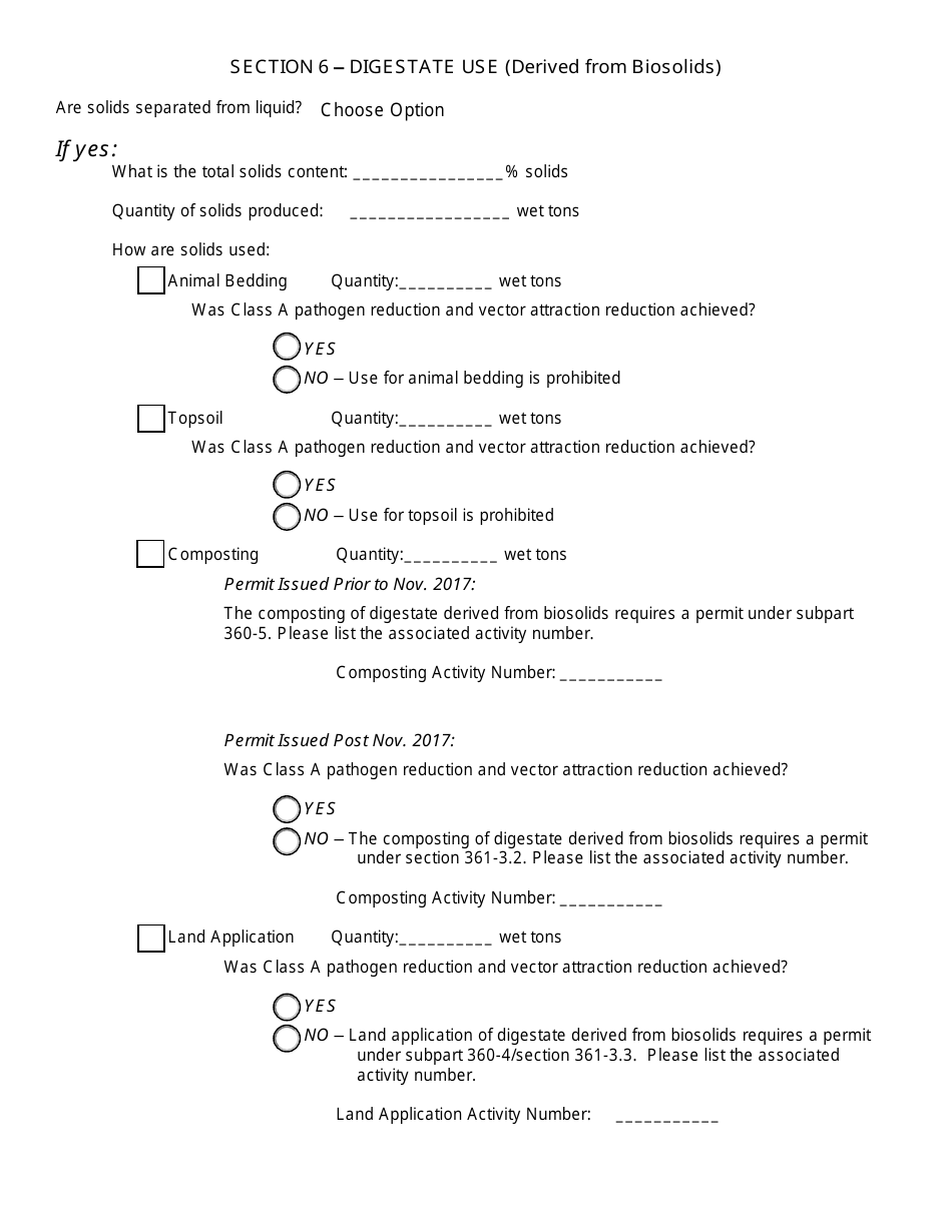 Permitted Facility Annual Report - Anaerobic Digester - New York, Page 6