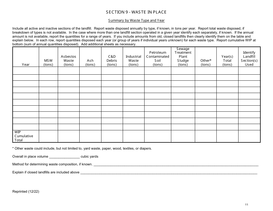 Long Island Landfill Annual / Quarterly Report - New York, Page 11