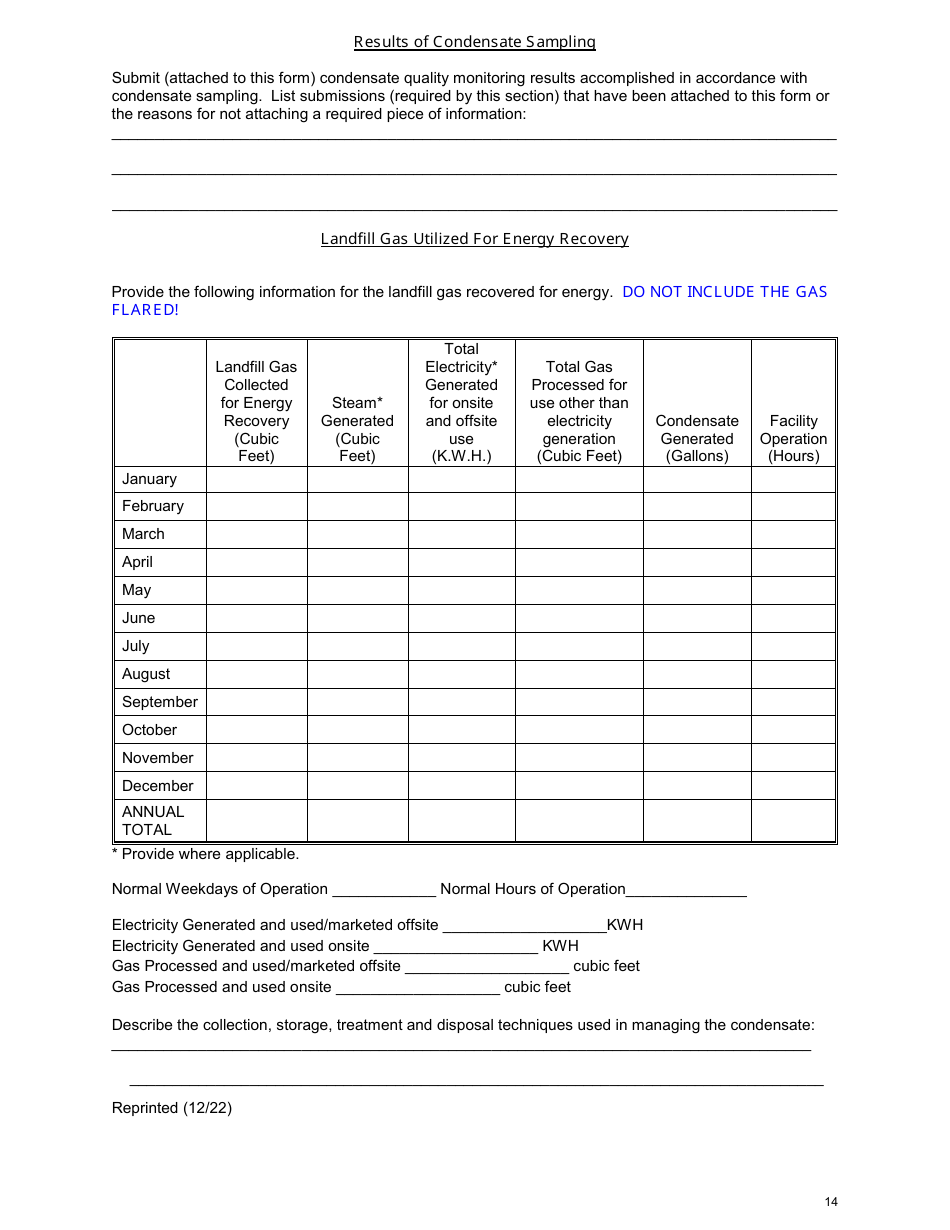 Long Island Landfill Annual / Quarterly Report - New York, Page 14