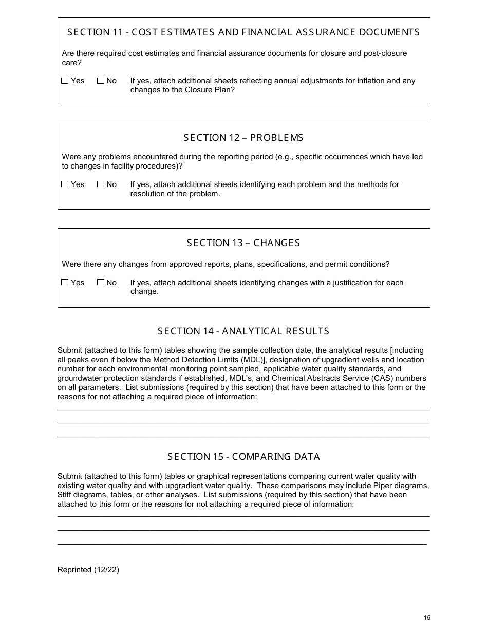 Long Island Landfill Annual / Quarterly Report - New York, Page 15