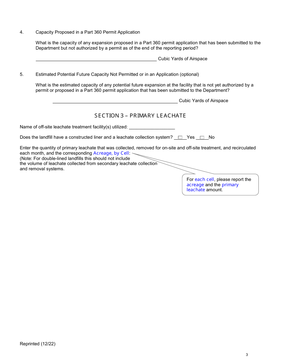 Long Island Landfill Annual / Quarterly Report - New York, Page 3