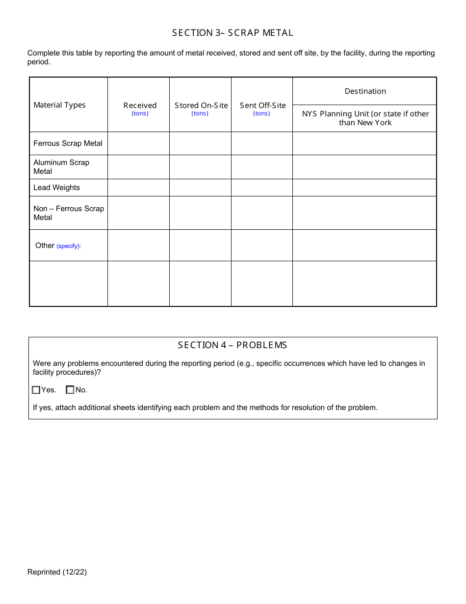 Scrap Metal Processors Annual Report - New York, Page 3