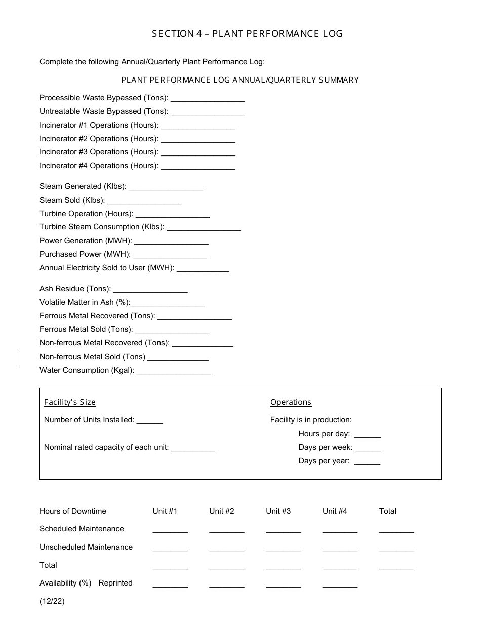 Combustion and Thermal Treatment Facility Annual / Quarterly Report - New York, Page 6