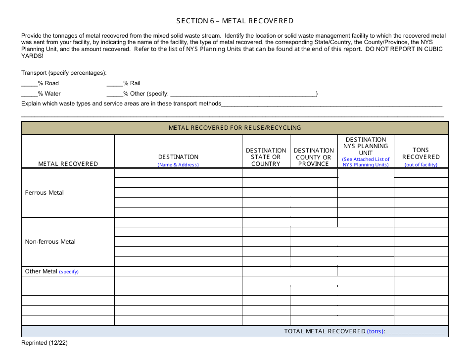 Combustion and Thermal Treatment Facility Annual / Quarterly Report - New York, Page 8