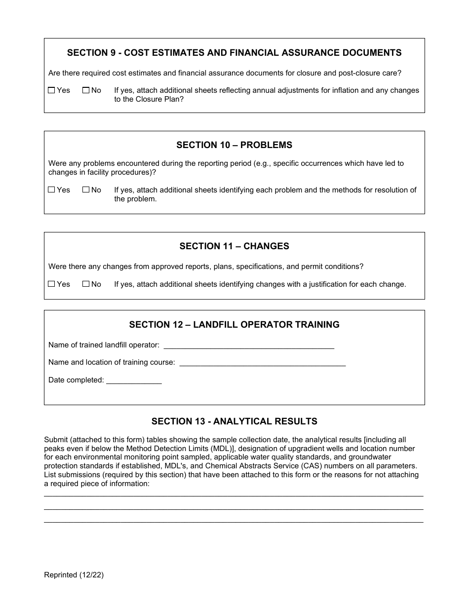 Active Construction and Demolition (Cd) Debris Landfill Annual / Quarterly Report - New York, Page 12