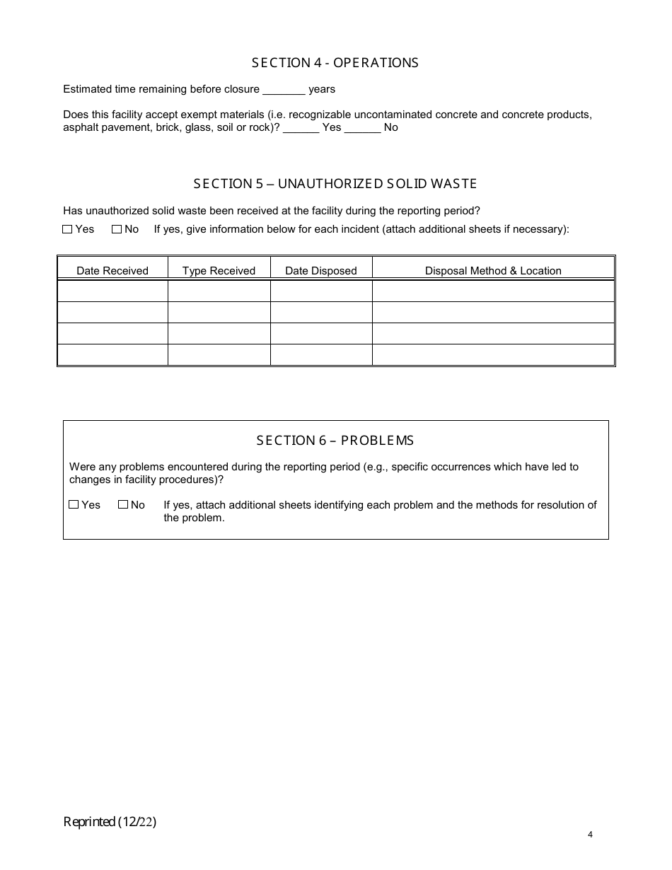 Land Clearing Debris Landfill Annual Report - New York, Page 4