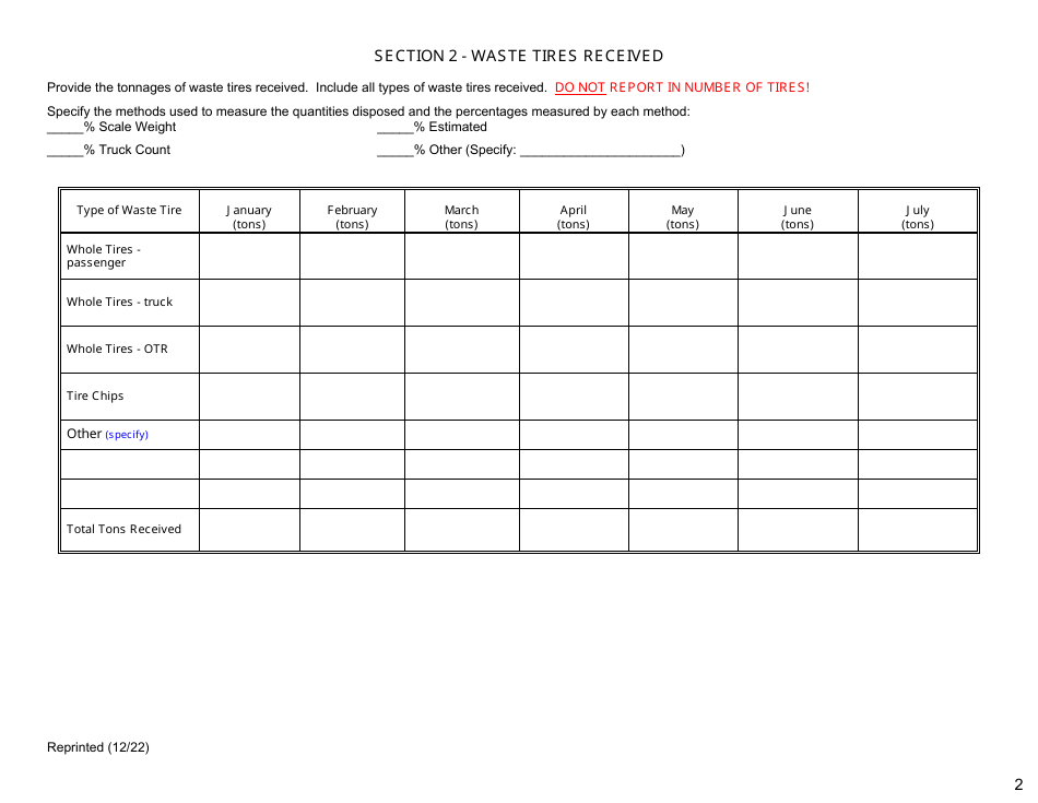 Waste Tire Handling  Recovery Facility Annual Report - New York, Page 2