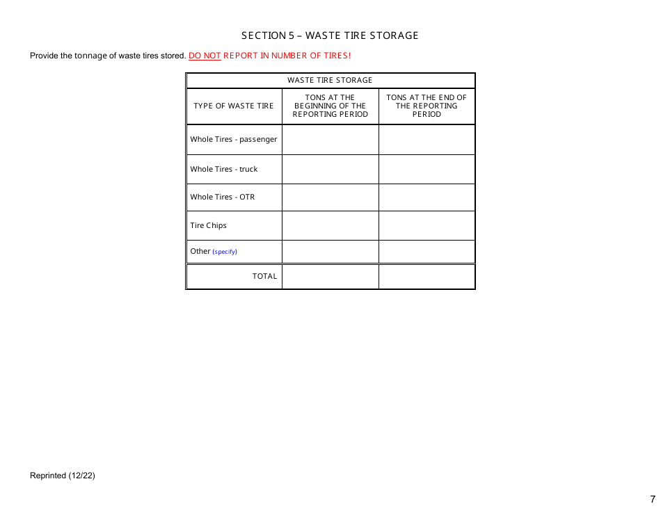 Waste Tire Handling  Recovery Facility Annual Report - New York, Page 7