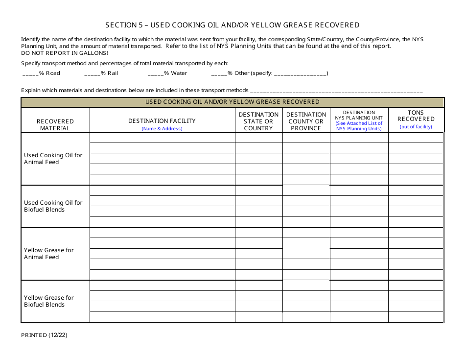Used Cooking Oil and / or Yellow Grease Processing Facility - New York, Page 5