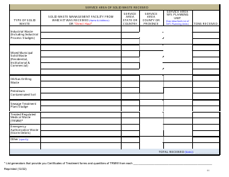 Msw, Industrial or Ash Landfill Annual/Quarterly Report - New York, Page 11