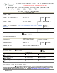 Msw, Industrial or Ash Landfill Annual/Quarterly Report - New York