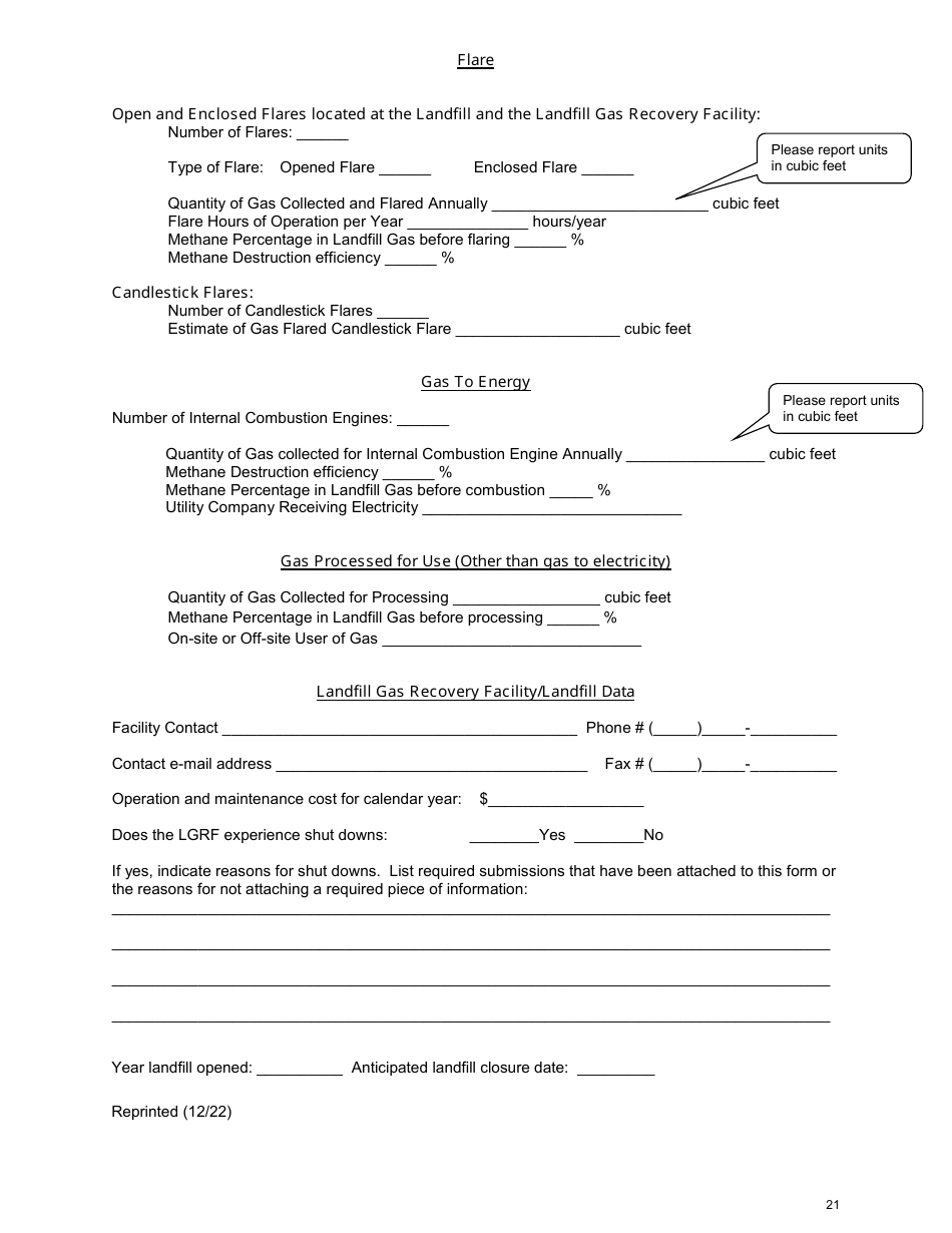 Msw, Industrial or Ash Landfill Annual / Quarterly Report - New York, Page 21