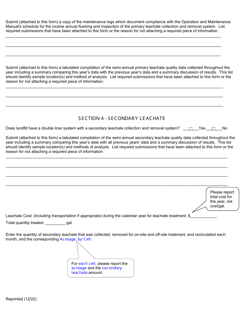 Msw, Industrial or Ash Landfill Annual / Quarterly Report - New York, Page 5