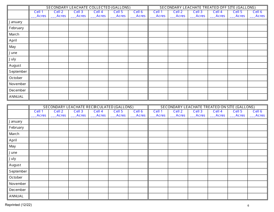 Msw, Industrial or Ash Landfill Annual / Quarterly Report - New York, Page 6