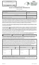 Form 85-12-9-10G Request for Transfer of Well Responsibilities - New York