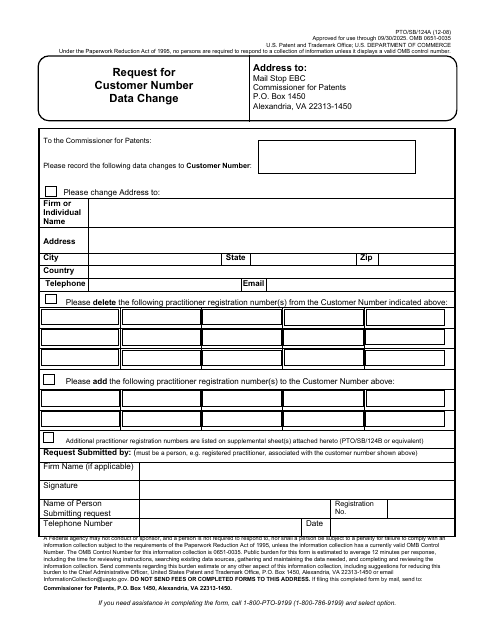 Form PTO/SB/124  Printable Pdf
