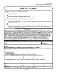 Form PTO/AIA/02 Substitute Statement in Lieu of an Oath or Declaration for Utility or Design Patent Application (35 U.s.c. 115(D) and 37 Cfr 1.64), Page 2