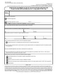 Document preview: Form PTO/AIA/04 Substitute Statement in Lieu of an Oath or Declaration for Plant Patent Application (35 U.s.c. 115(D) and 37 Cfr 1.64)