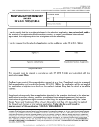 Document preview: Form PTO/SB/35 Nonpublication Request Under 35 U.s.c. 122(B)(2)(B)(I)