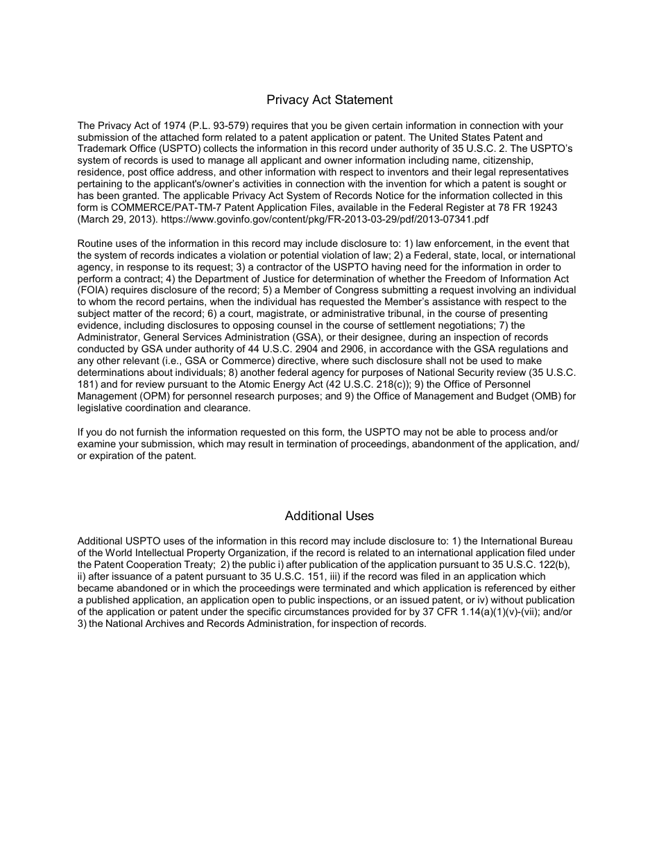 Form PTO / SB / 64PCT Petition for Revival of an International (Pct) Application for Patent Designating the U.S. Abandoned Unintentionally Under 37 Cfr 1.137(A), Page 4
