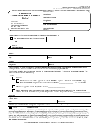 Form PTO/AIA/123 Change of Correspondence Address Patent