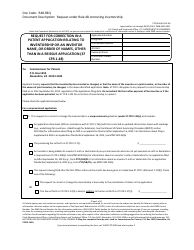 Document preview: Form PTO/AIA/40 Request for Correction in a Patent Application Relating to Inventorship or an Inventor Name, or Order of Names, Other Than in a Reissue Application (37 Cfr 1.48)