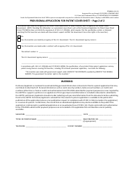 Form PTO/SB/16 Provisional Application for Patent Cover Sheet, Page 2
