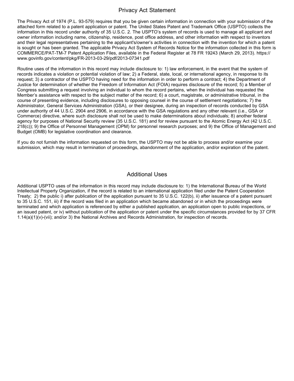 Form PTO / SB / 59 Request for Supplemental Examination Transmittal Form, Page 5