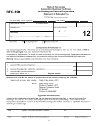Form BFC-150 Statement of Estimated Tax - New Jersey, Page 12