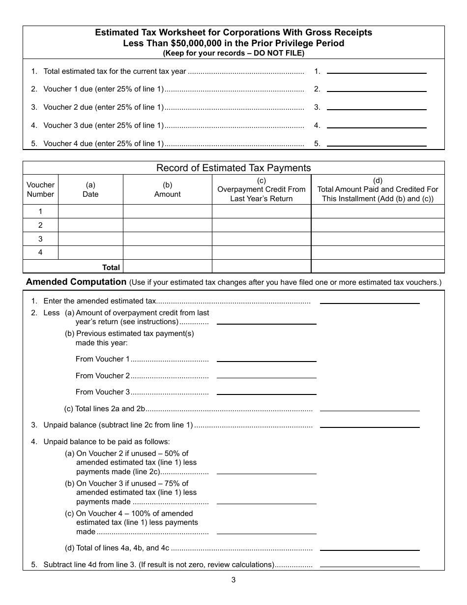 Form BFC-150 Statement of Estimated Tax - New Jersey, Page 4