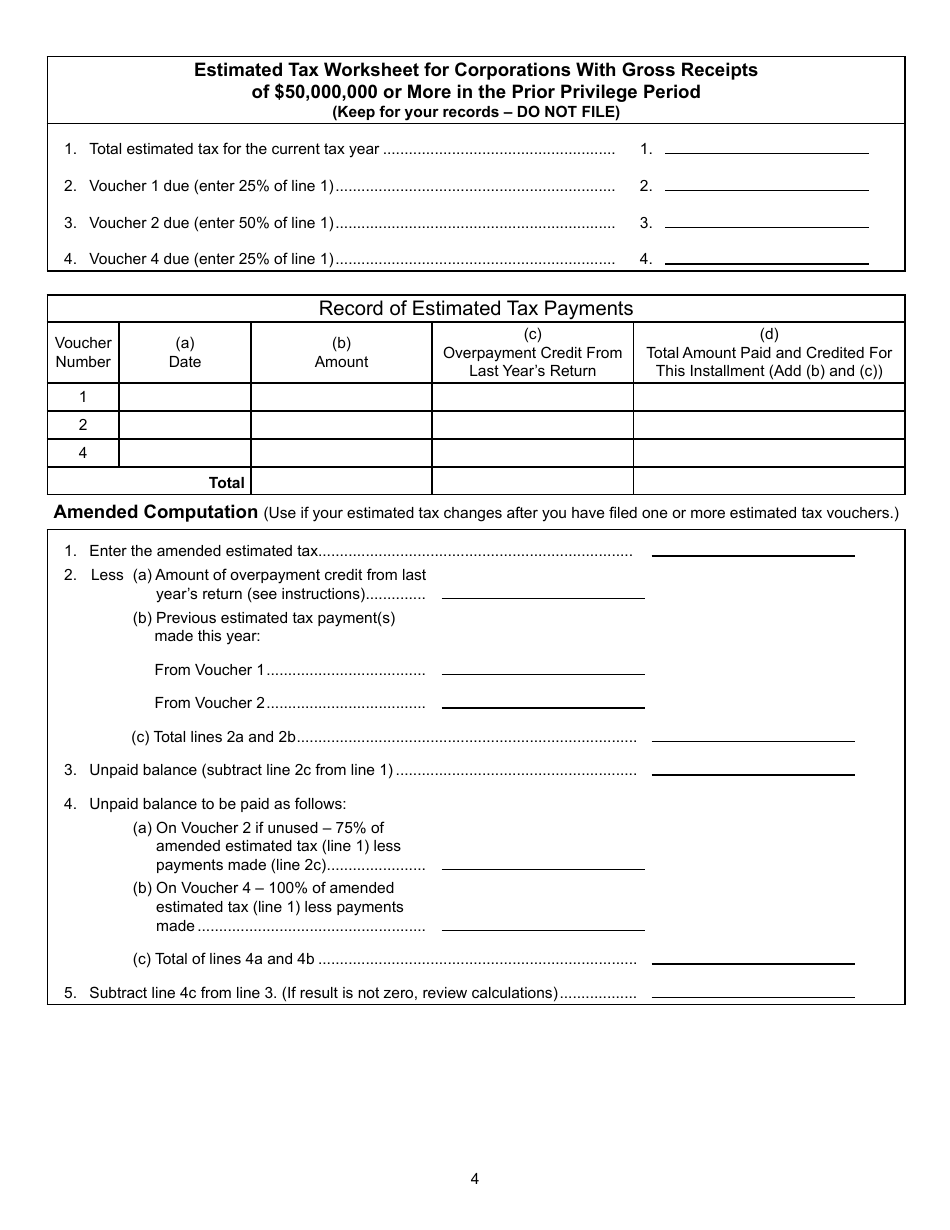 Form BFC-150 Statement of Estimated Tax - New Jersey, Page 5