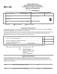 Form BFC-150 Statement of Estimated Tax - New Jersey, Page 8
