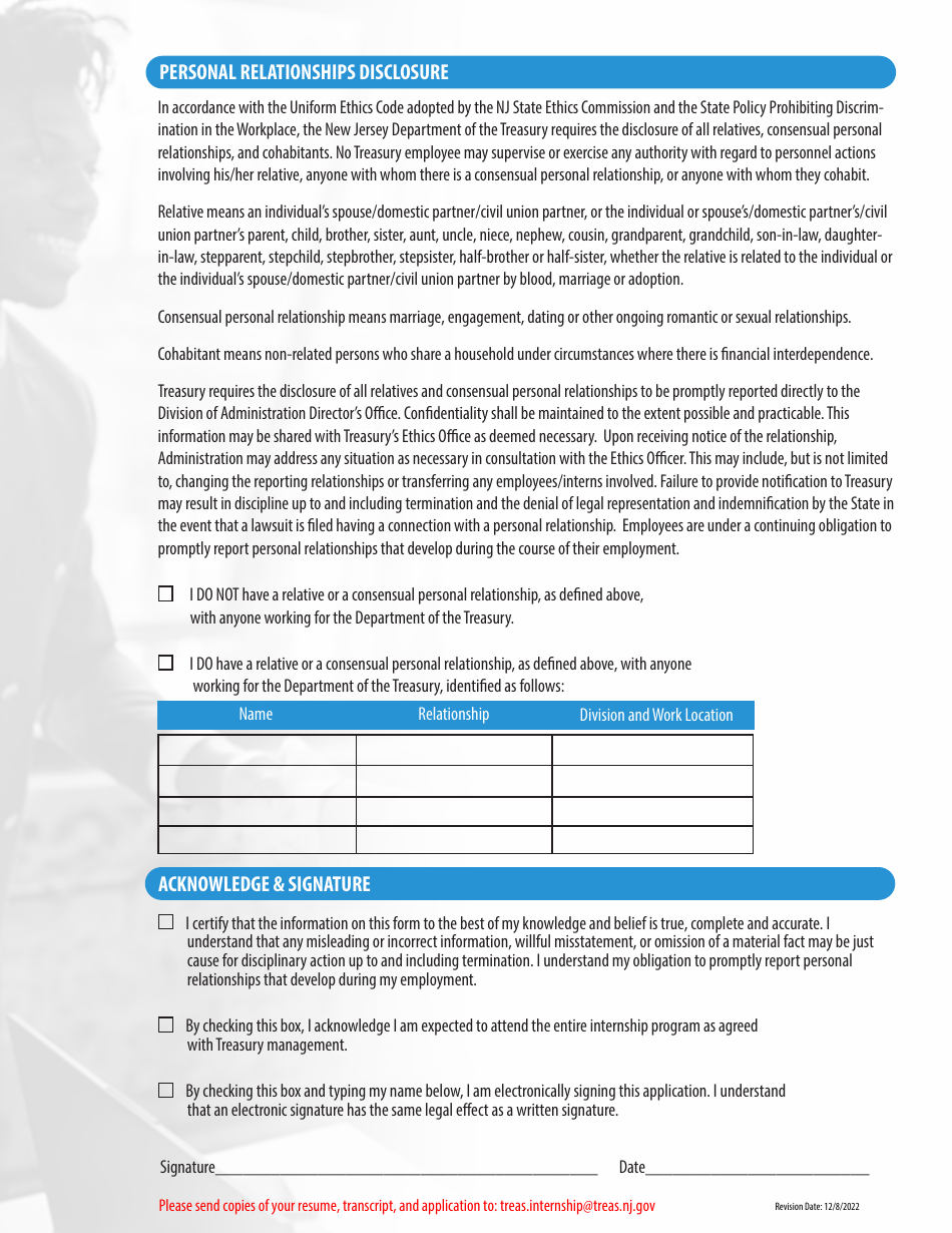 Treasury Internship Application - New Jersey, Page 4