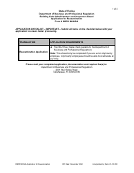 Document preview: Form DBPR BCAIB8 Application for Reexamination - Florida
