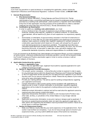 Form DBPR BCAIB4 Application for Provisional Certificate - Building Code Administrator - Florida, Page 2