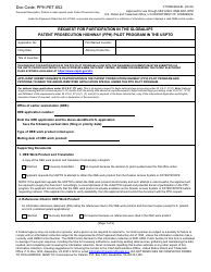 Form PTO/SB/20GLBL Request for Participation in the Global/Ip5 Patent Prosecution Highway (Pph) Pilot Program in the Uspto
