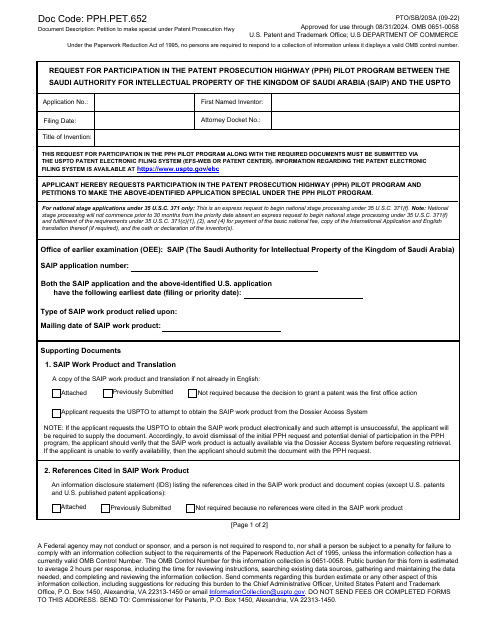 Form PTO/SB/20SA  Printable Pdf