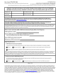 Form PTO/SB/20PH Request for Participation in the Patent Prosecution Highway (Pph) Pilot Program Between the Intellectual Property Office of the Philippines (Ipoph) and the Uspto
