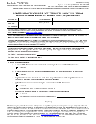 Form PTO/SB/20TW Request for Participation in the Patent Prosecution Highway (Pph) Program Between the Taiwan Intellectual Property Office (Tipo) and the Uspto