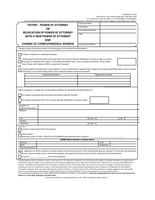 Form PTO/SB/81A  Printable Pdf