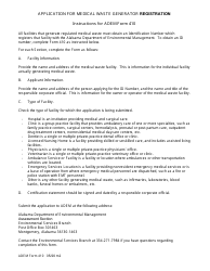 ADEM Form 410 Application for Medical Waste Generator Registration - Alabama, Page 2
