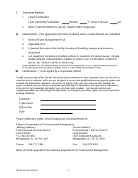 ADEM Form 412 Medical Waste Treatment Permit Application - Alabama, Page 2