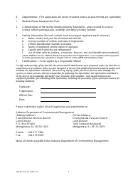 ADEM Form 411 Medical Waste Transportation Permit Application - Alabama, Page 3