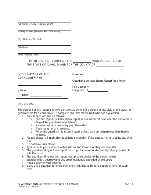 Form CAO GC9-5  Printable Pdf