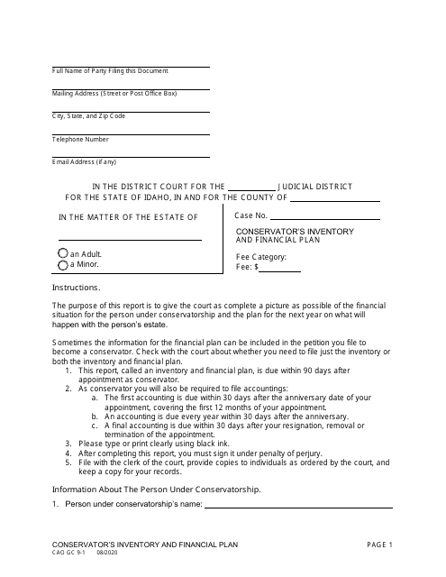 Form CAO GC9-1  Printable Pdf