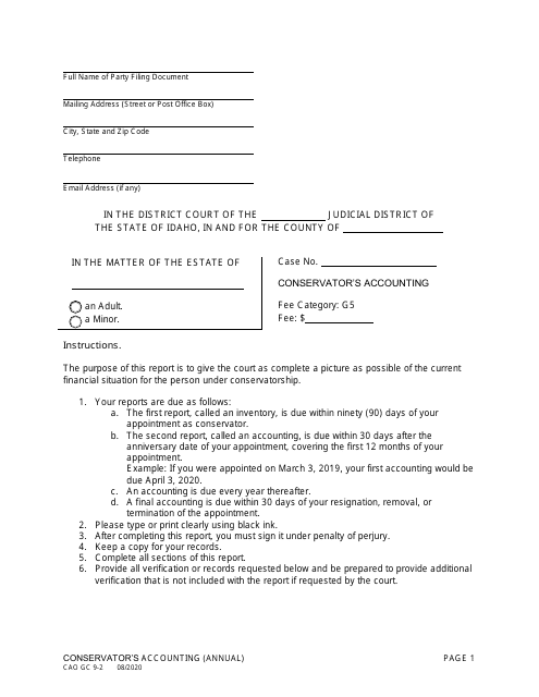 Form CAO GC9-2  Printable Pdf
