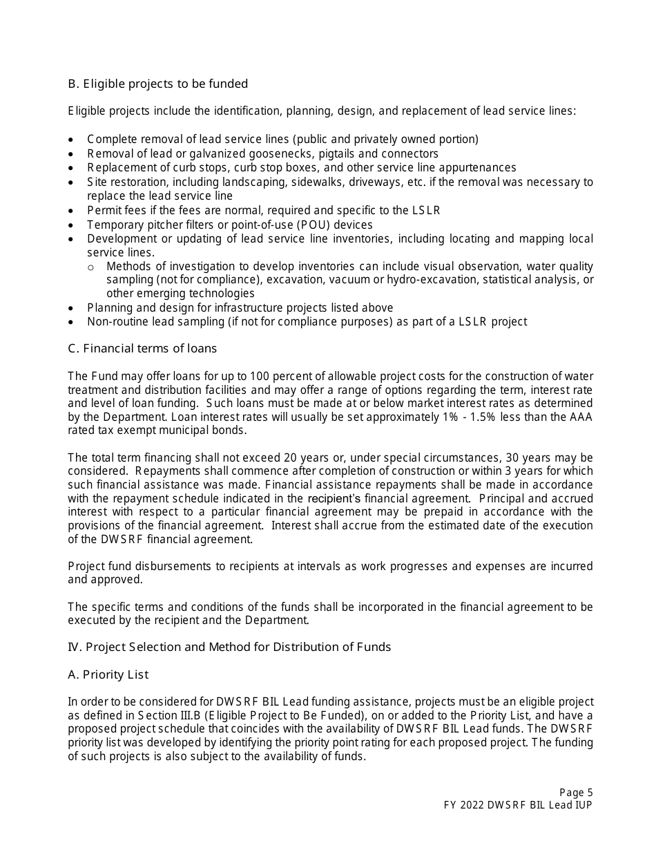 ADEM Form 370 Drinking Water State Revolving Fund Preapplication - Alabama, Page 5