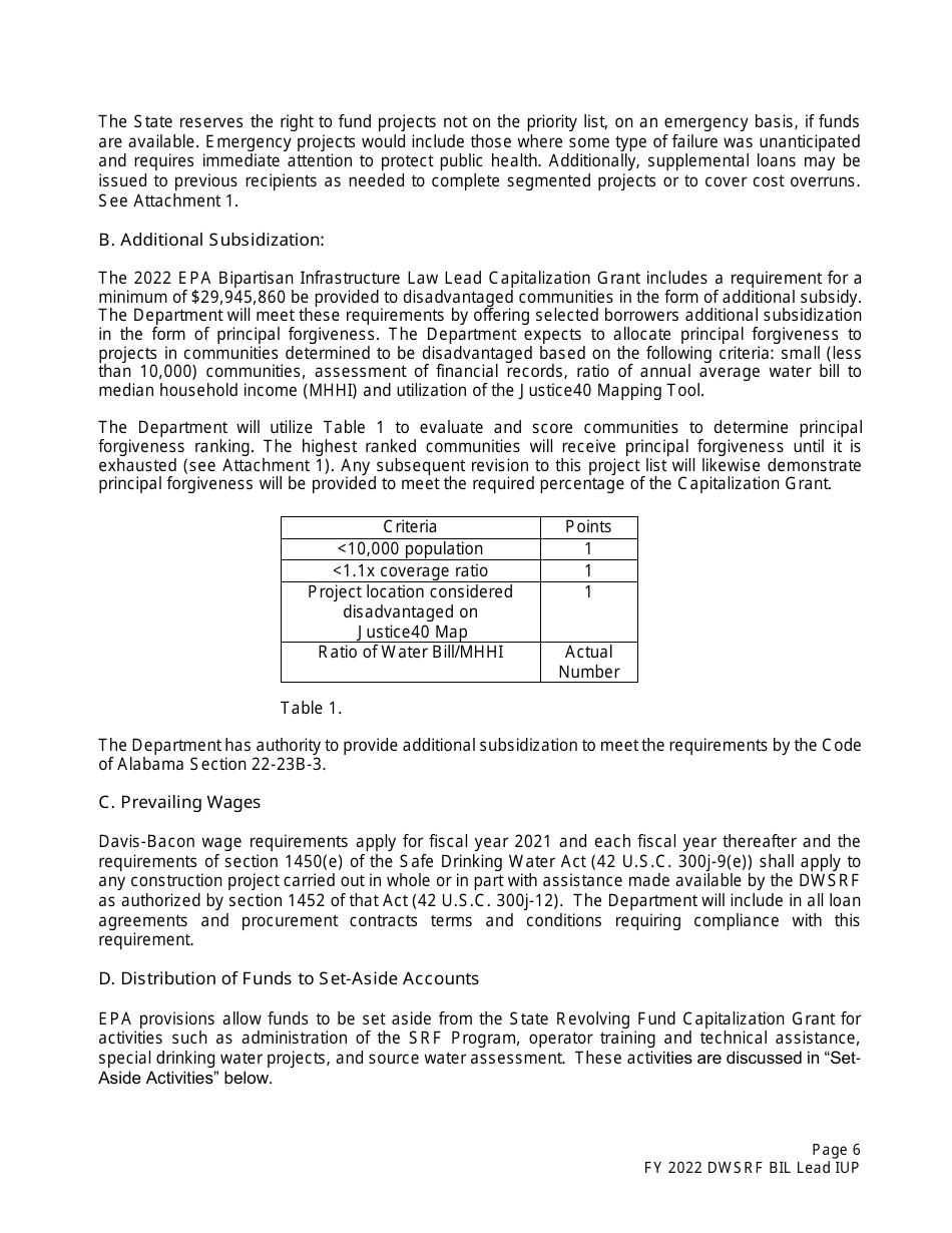 ADEM Form 370 Drinking Water State Revolving Fund Preapplication - Alabama, Page 6