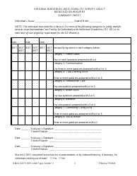 Form DMAS P237 Virginia Individual Developmental Disability Eligibility Survey - Adult Type - Virginia, Page 3